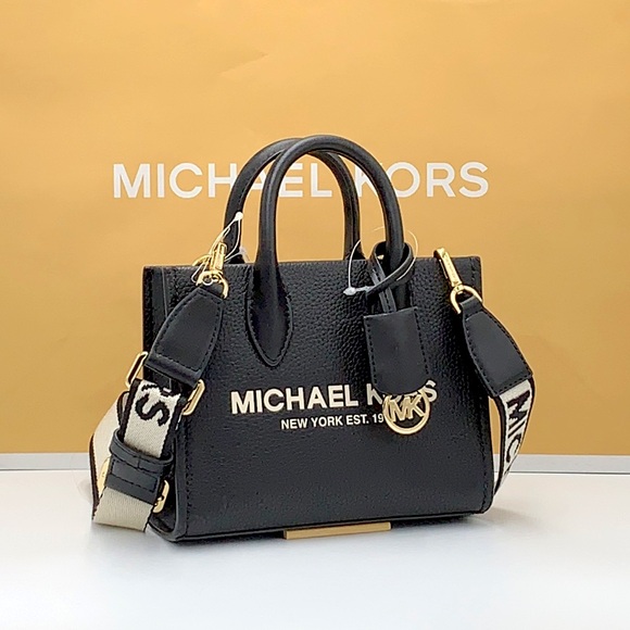 MICHAEL KORS Mirella Extra-Small Shopper XBody Crossbody Bag NWT Black color - Picture 1 of 14